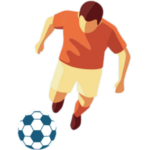 Gezeichneter Fussballer mit Fussball