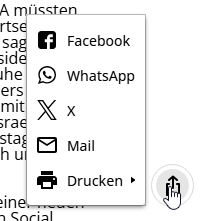 E-Paper Screenshot: Artikel teilen