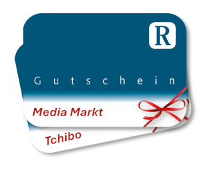 Beispielhafte Darstellung der Gutscheine Media Markt und Tchibo
