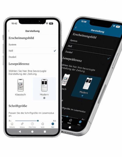 RHEINPFALZ-APP - Dark-Mode Einstellung